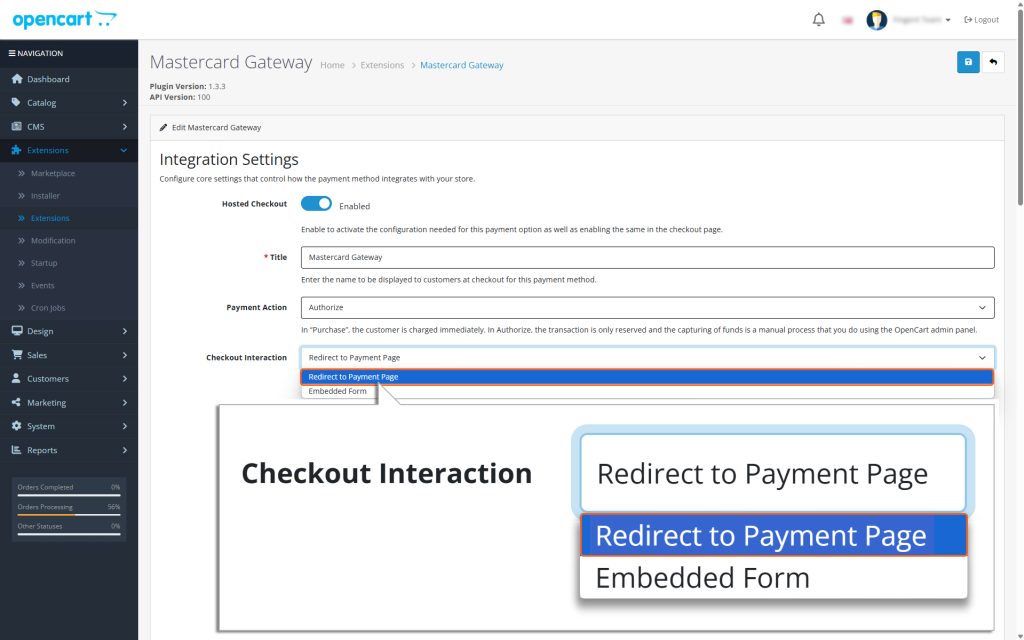 Choosing the Form Type - Redirect to Payment Page
