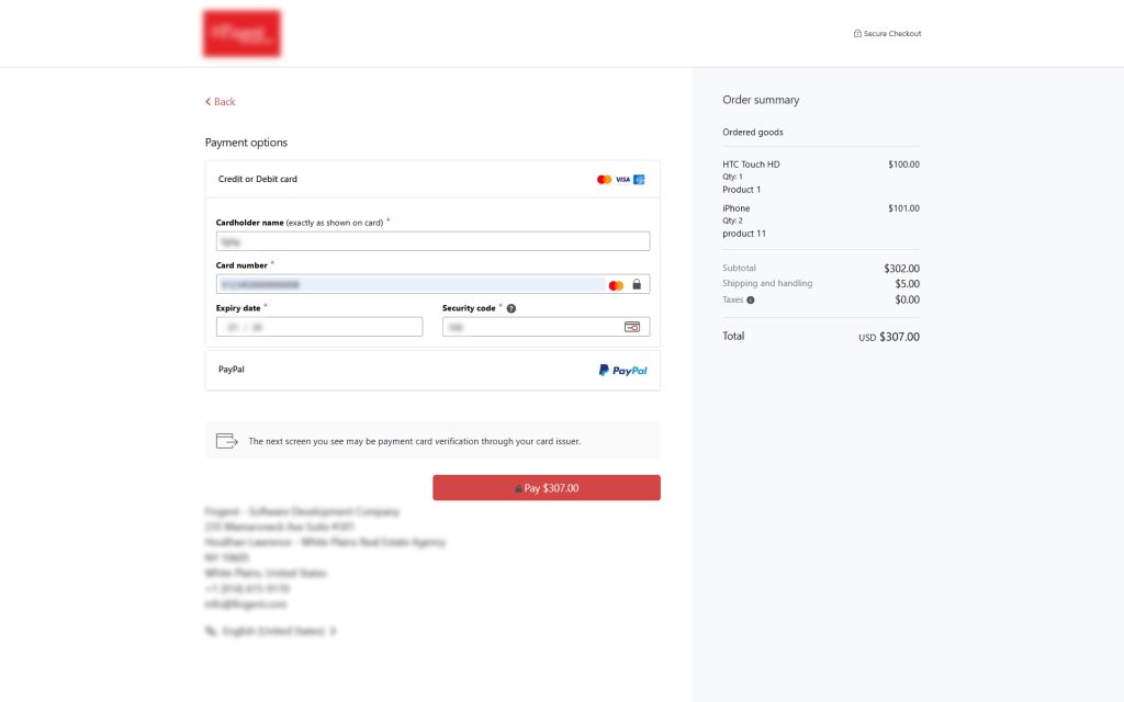 This is the Redirect to Payment Page