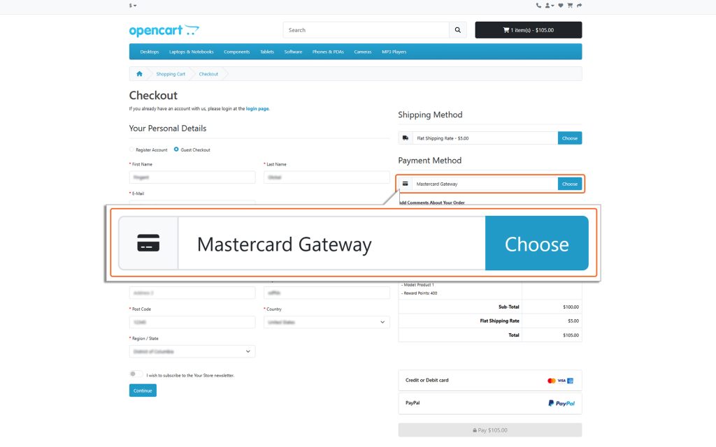Title displayed in Checkout page.