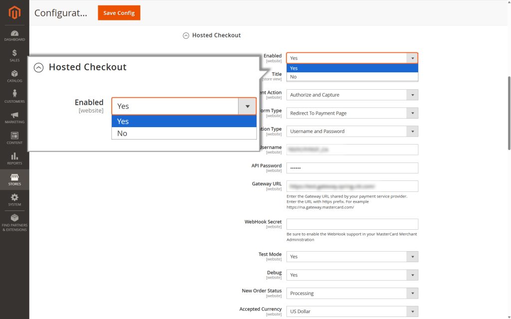 Enabling_The_Hosted_Checkout_Majento