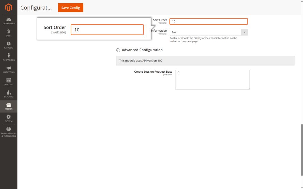 The Sort Order field controls the order in which this payment method appears to customers.