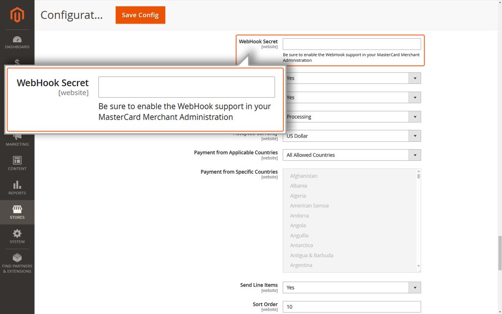 WebHookSecretWebHookURLTestMode
